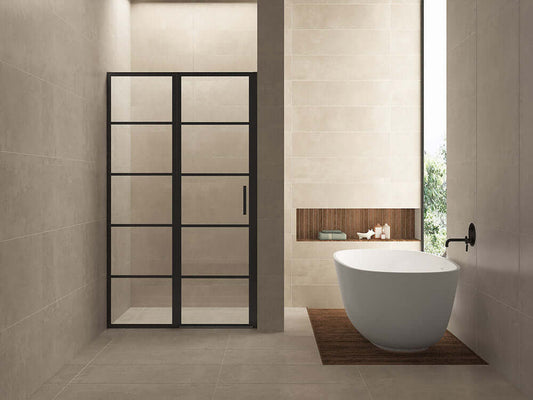 Horizon Nisdeur Wiesbaden met Vast Paneel 80X200 Cm, 8 Mm Nano in Mat Zwart