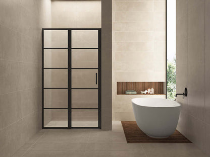 Horizon Nisdeur Wiesbaden met vast paneel 90x200 cm 8 mm Nano Mat Zwart