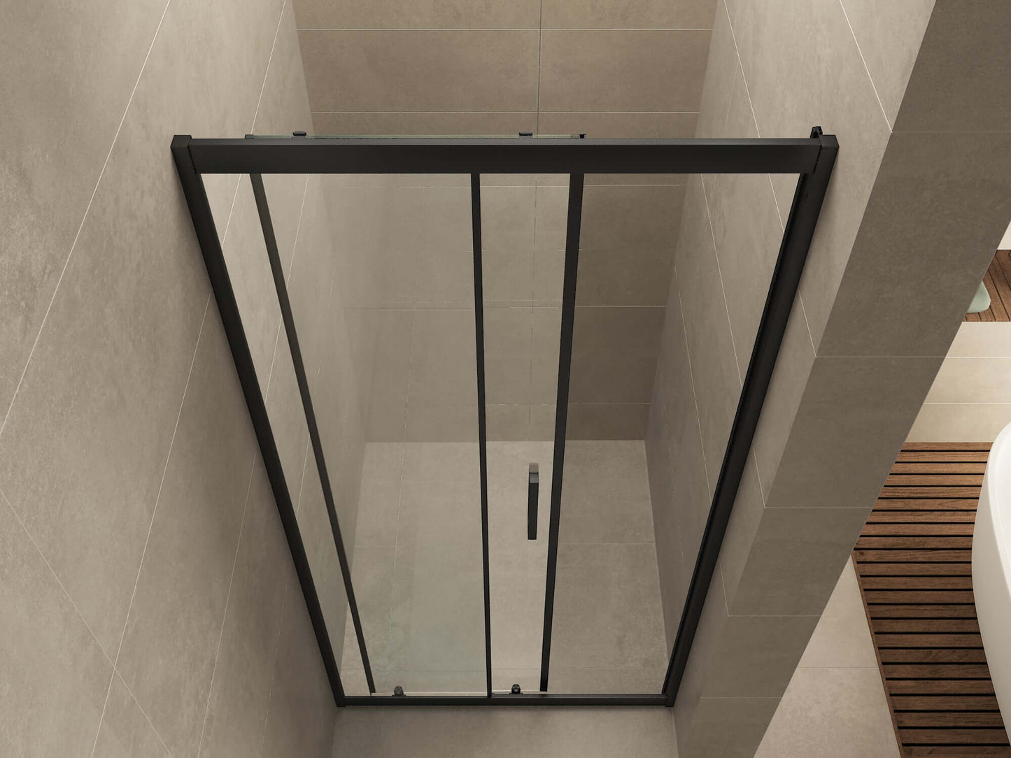 Skyline Schuifdeur Douchedeur Wiesbaden 130x200 cm 8 mm Nano Coating Mat Zwart