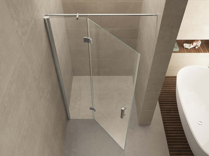 Nis-draaideur Wiesbaden 140x200 cm + Vast paneel 8 mm Nano Coating