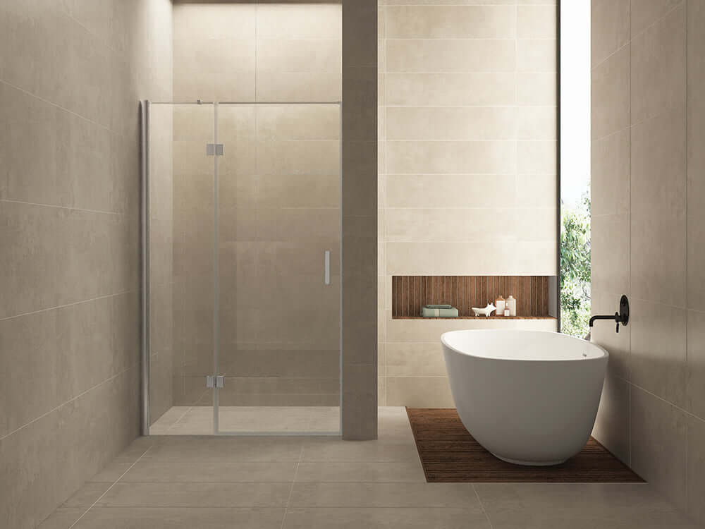 Nis-draaideur Wiesbaden 140x200 cm + Vast paneel 8 mm Nano Coating