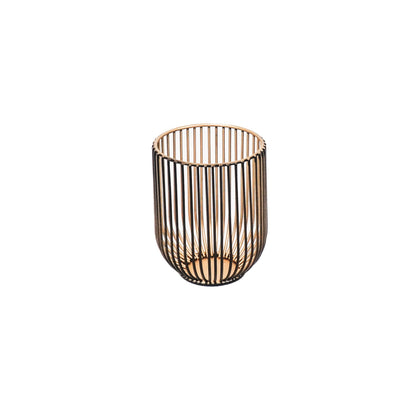 Housevitamin Kaarsenhouder - Metaal - Zwart/Goud - S2 - 13x13x16cm|9x9x11cm - Home & Garden > Decor > Home Fragrances > Candles