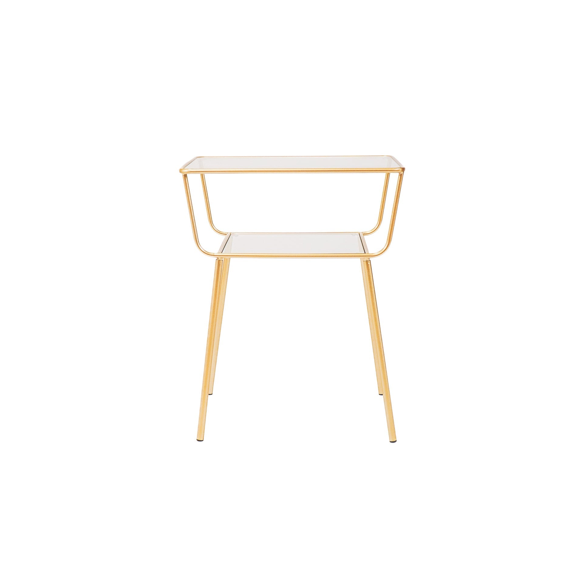 Housevitamin Bijzettafel / Nachtkastje - Metaal & Glas - Goud - 50x35x60cm - Furniture > Tables
