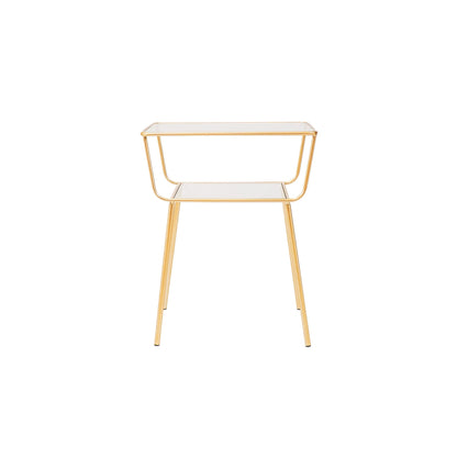 Housevitamin Bijzettafel / Nachtkastje - Metaal & Glas - Goud - 50x35x60cm - Furniture > Tables