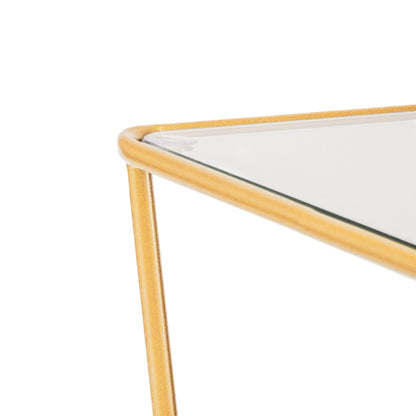 Housevitamin Bijzettafel / Nachtkastje - Metaal & Glas - Goud - 50x35x60cm - Furniture > Tables