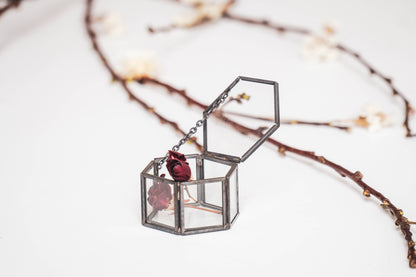 Housevitamin Opbergdoos - Zeshoek - Metaal/Glas - Zwart - 6x5,5x3,5cm - Home & Garden > Decor