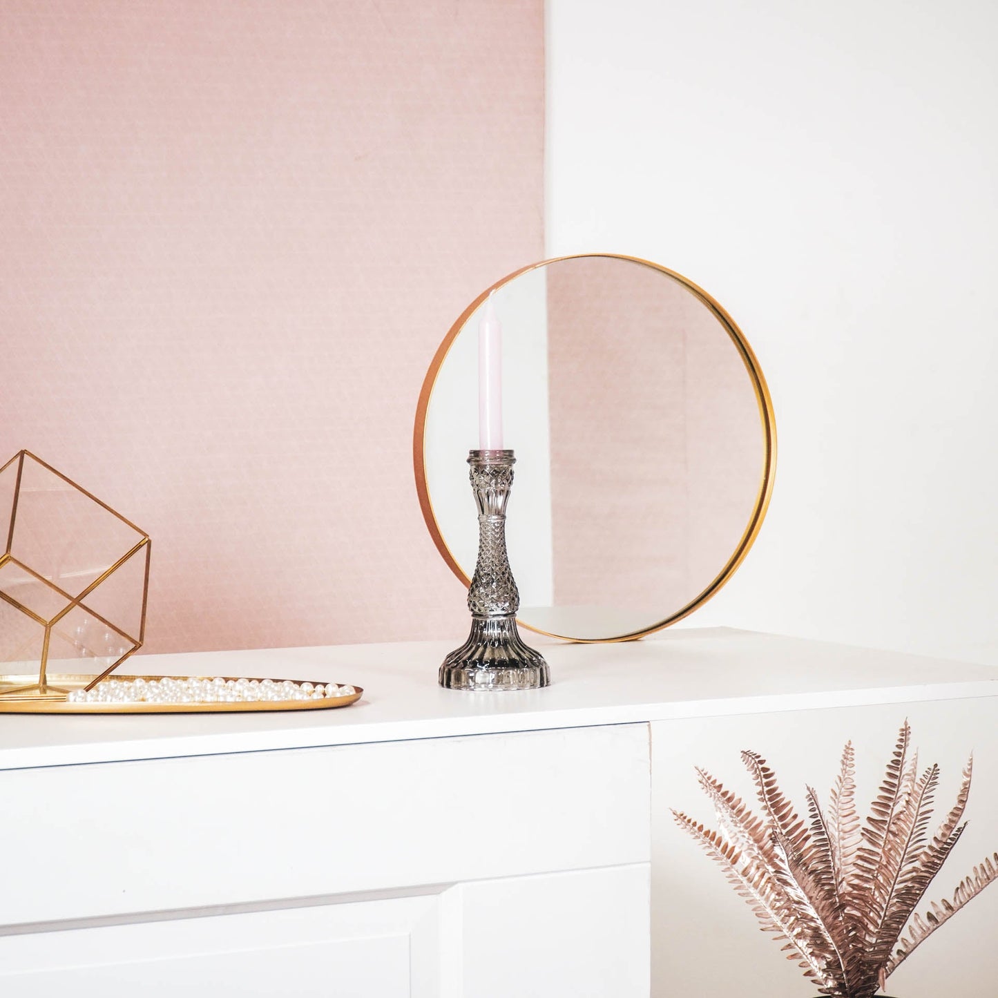 Housevitamin Kaarsenhouder - Glas - Rookachtig - 10x21cm - Home & Garden > Decor > Home Fragrances > Candles