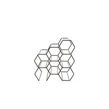 Housevitamin Wijnrek - Metaal - Zwart - 6 flessen - 28x19x29cm - Furniture > Cabinets & Storage > Wine Racks