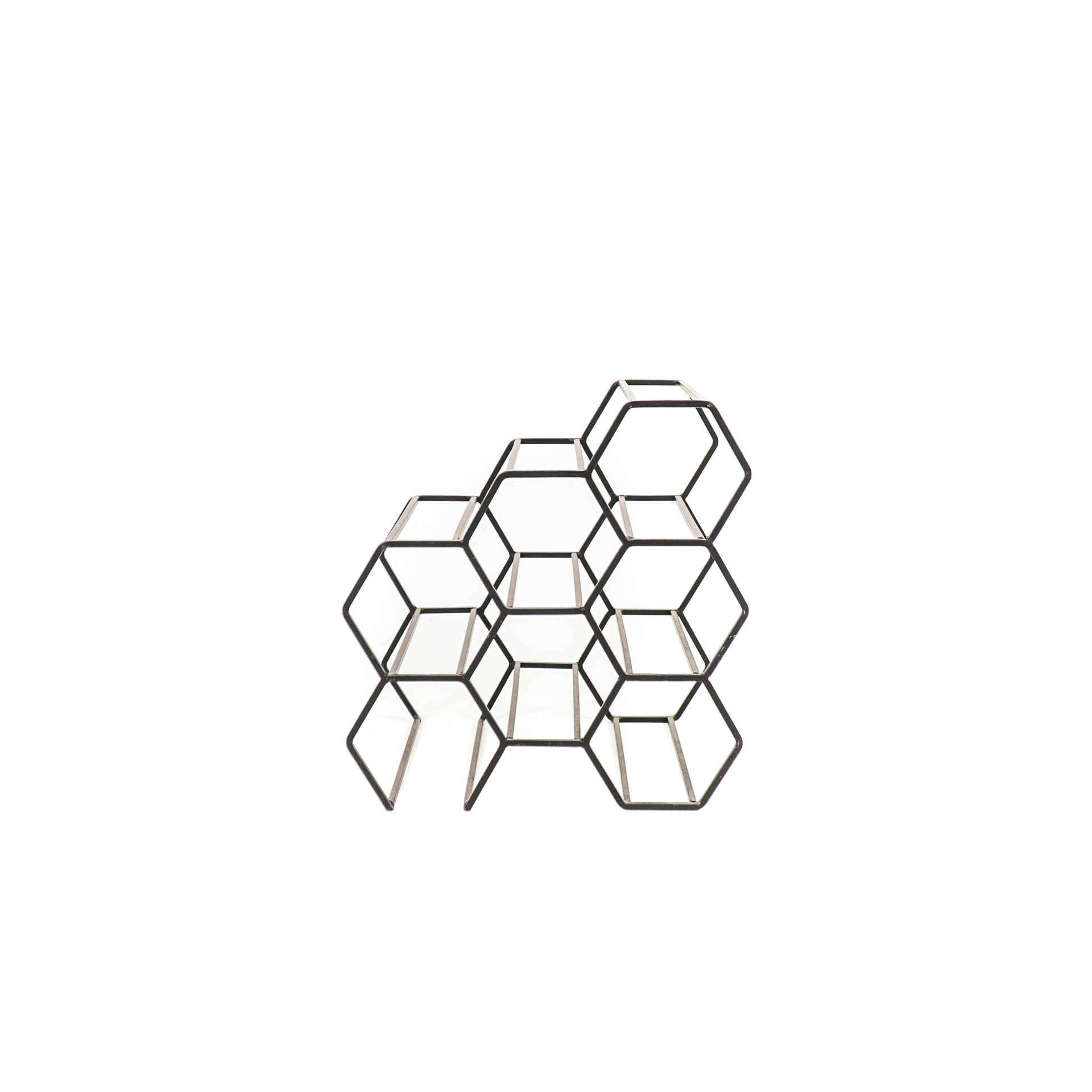 Housevitamin Wijnrek - Metaal - Zwart - 6 flessen - 28x19x29cm - Furniture > Cabinets & Storage > Wine Racks