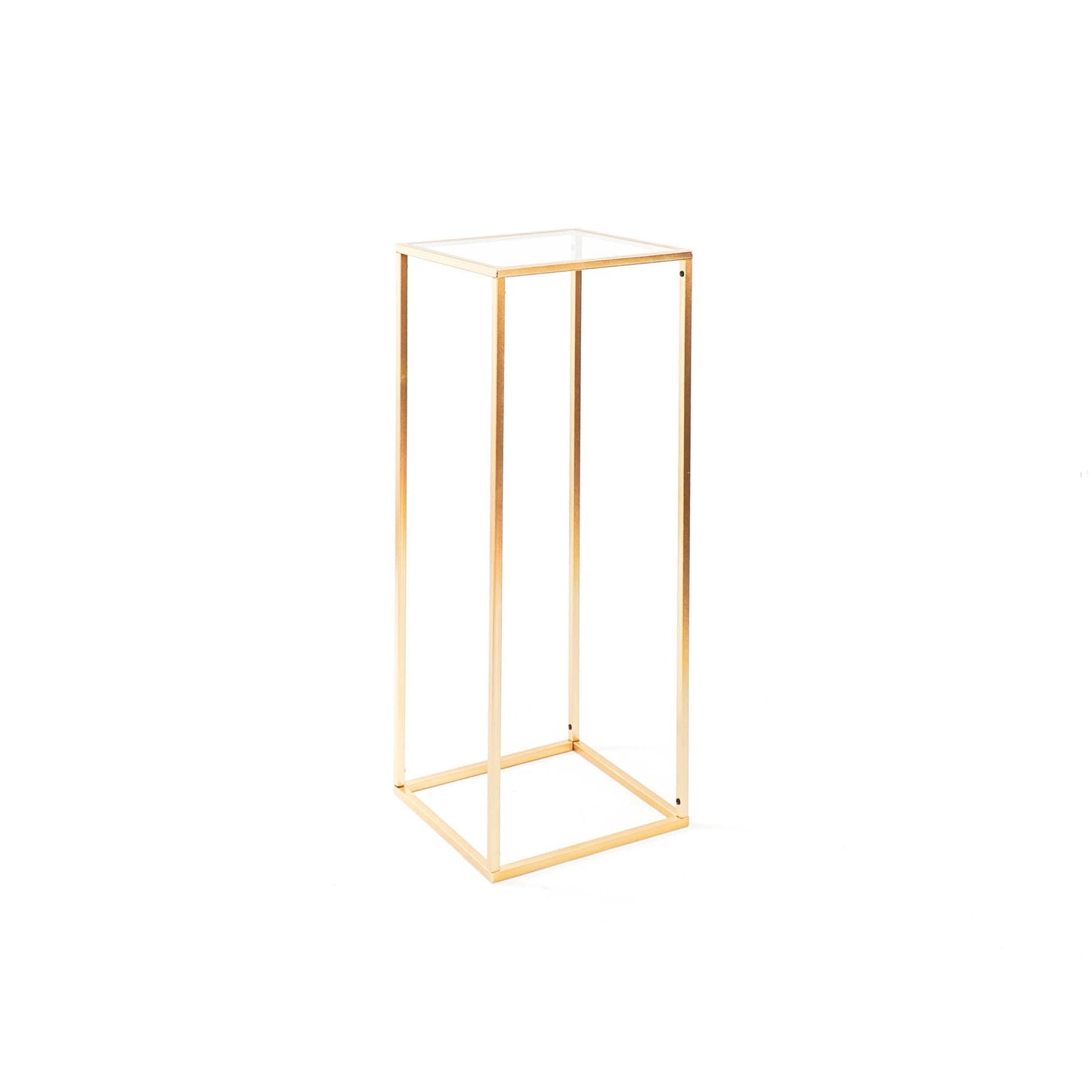 Housevitamin Pilaar - Metaal/Glas - Goud - 30x30x80cm - Furniture > Tables