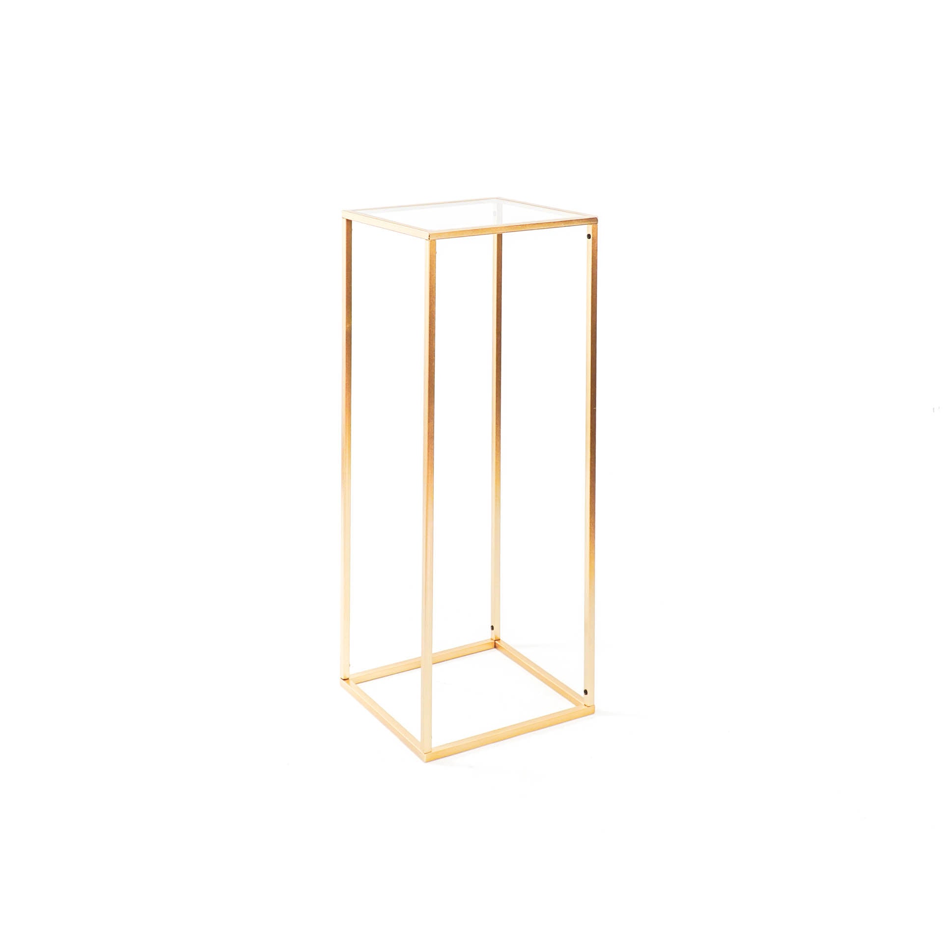 Housevitamin Pilaar - Metaal/Glas - Goud - 30x30x80cm - Furniture > Tables