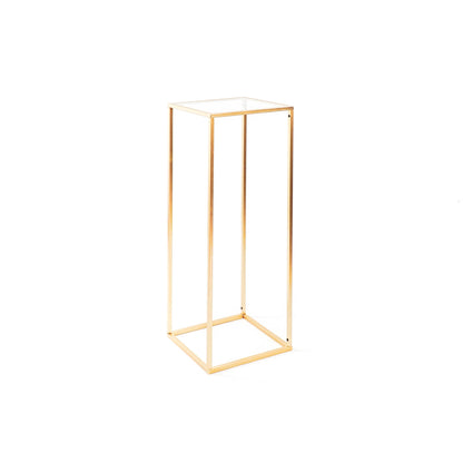 Housevitamin Pilaar - Metaal/Glas - Goud - 30x30x80cm - Furniture > Tables