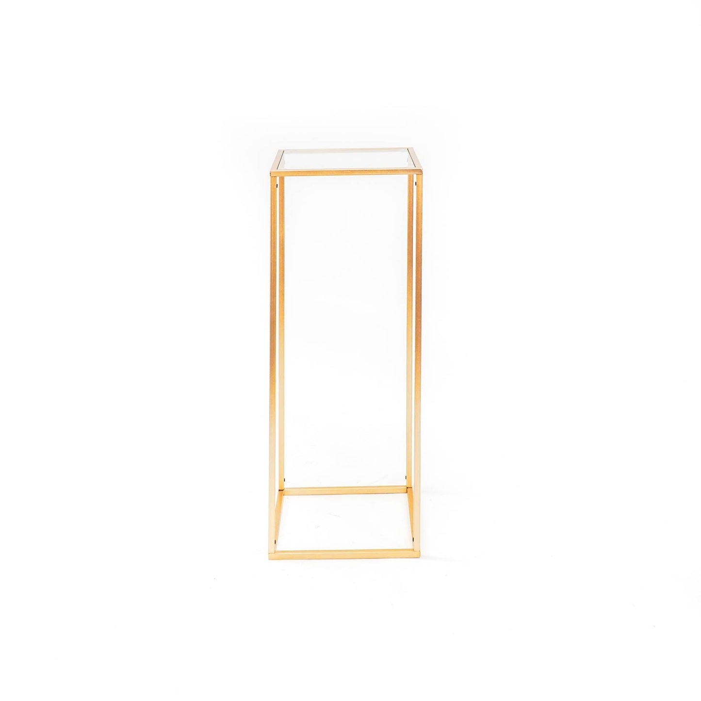 Housevitamin Pilaar - Metaal/Glas - Goud - 30x30x80cm - Furniture > Tables