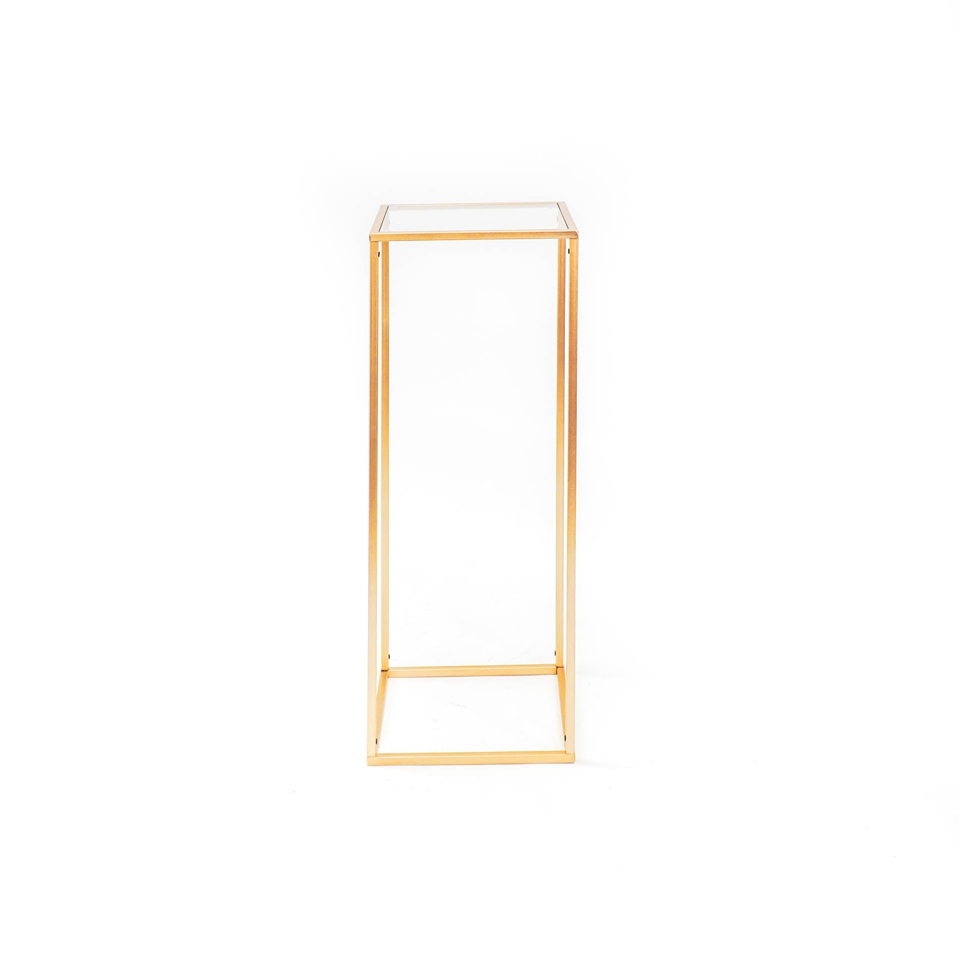 Housevitamin Pilaar - Metaal/Glas - Goud - 30x30x80cm - Furniture > Tables