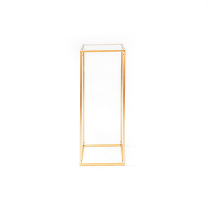 Housevitamin Pilaar - Metaal/Glas - Goud - 30x30x80cm - Furniture > Tables