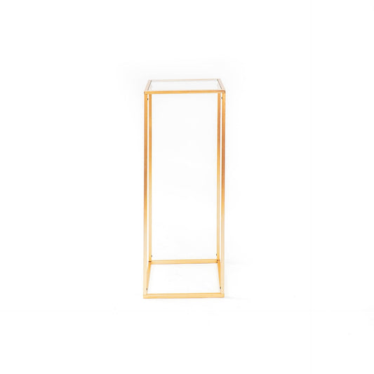 Housevitamin Pilaar - Metaal/Glas - Goud - 30x30x80cm - Furniture > Tables
