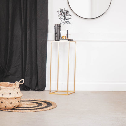 Housevitamin Pilaar - Metaal/Glas - Goud - 30x30x80cm - Furniture > Tables