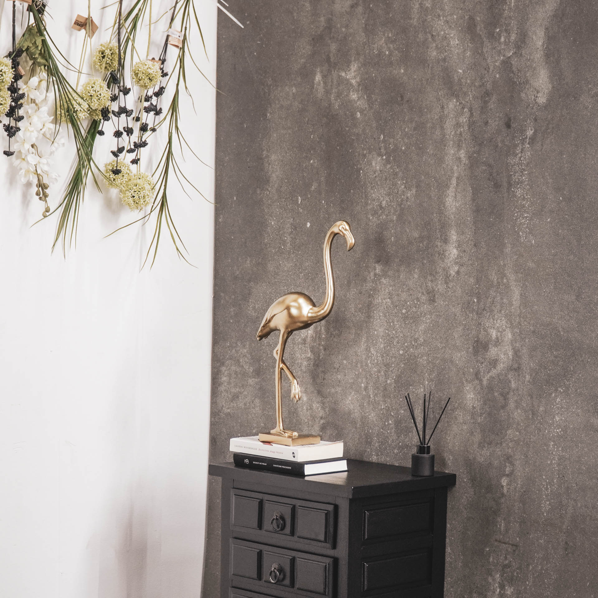 Housevitamin Ornament - Flamingo - Polyresin - Goud - 16,5x10x39cm - Home & Garden > Decor