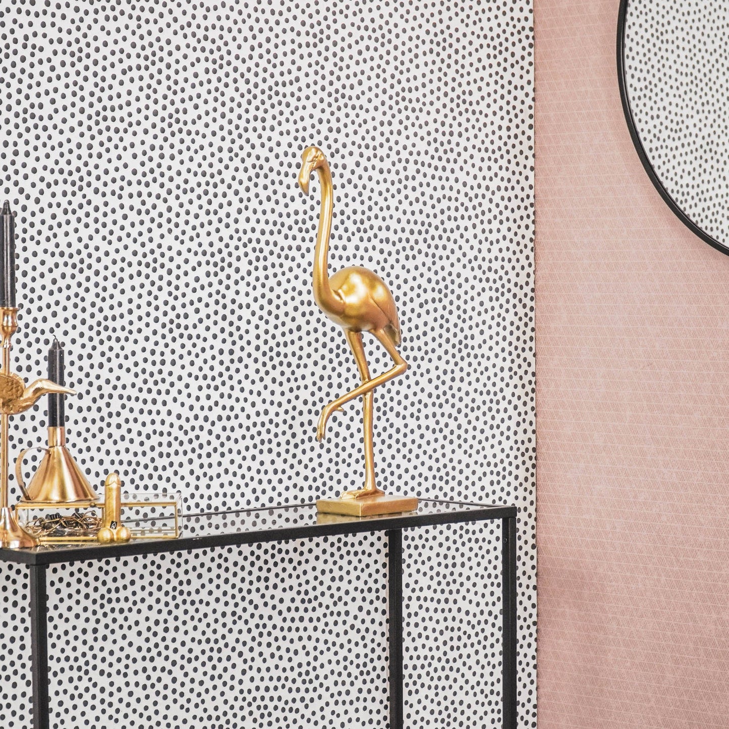 Housevitamin Ornament - Flamingo - Polyresin - Goud - 16,5x10x39cm - Home & Garden > Decor