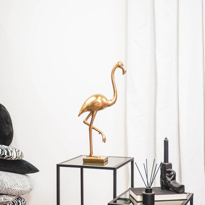 Housevitamin Ornament - Flamingo - Polyresin - Goud - 16,5x10x39cm - Home & Garden > Decor