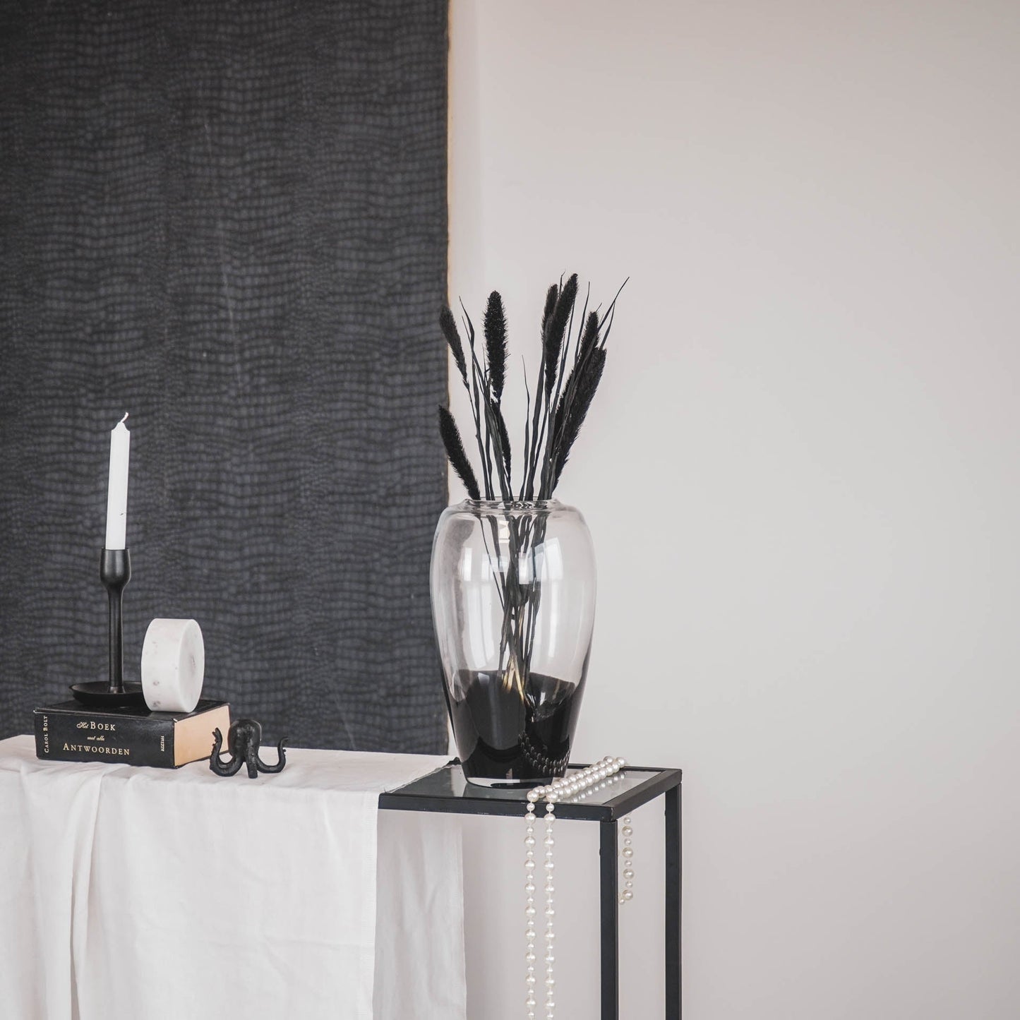 Housevitamin Vaas - Glas - Dipdye - Transparant/Bruin - 18x18x30cm - Home & Garden > Decor > Vases