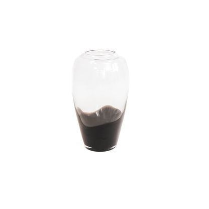 Housevitamin Vaas - Glas - Dipdye - Transparant/Bruin - 18x18x30cm - Home & Garden > Decor > Vases