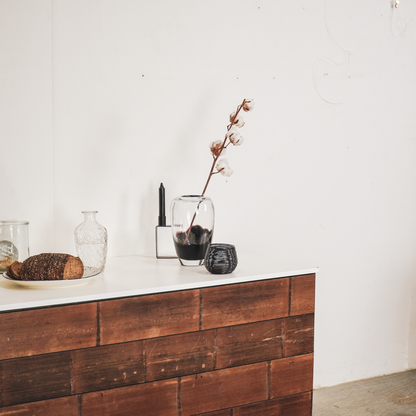 Housevitamin Vaas - Glas - Dipdye - Transparant/Bruin - 15x22cm - Home & Garden > Decor > Vases