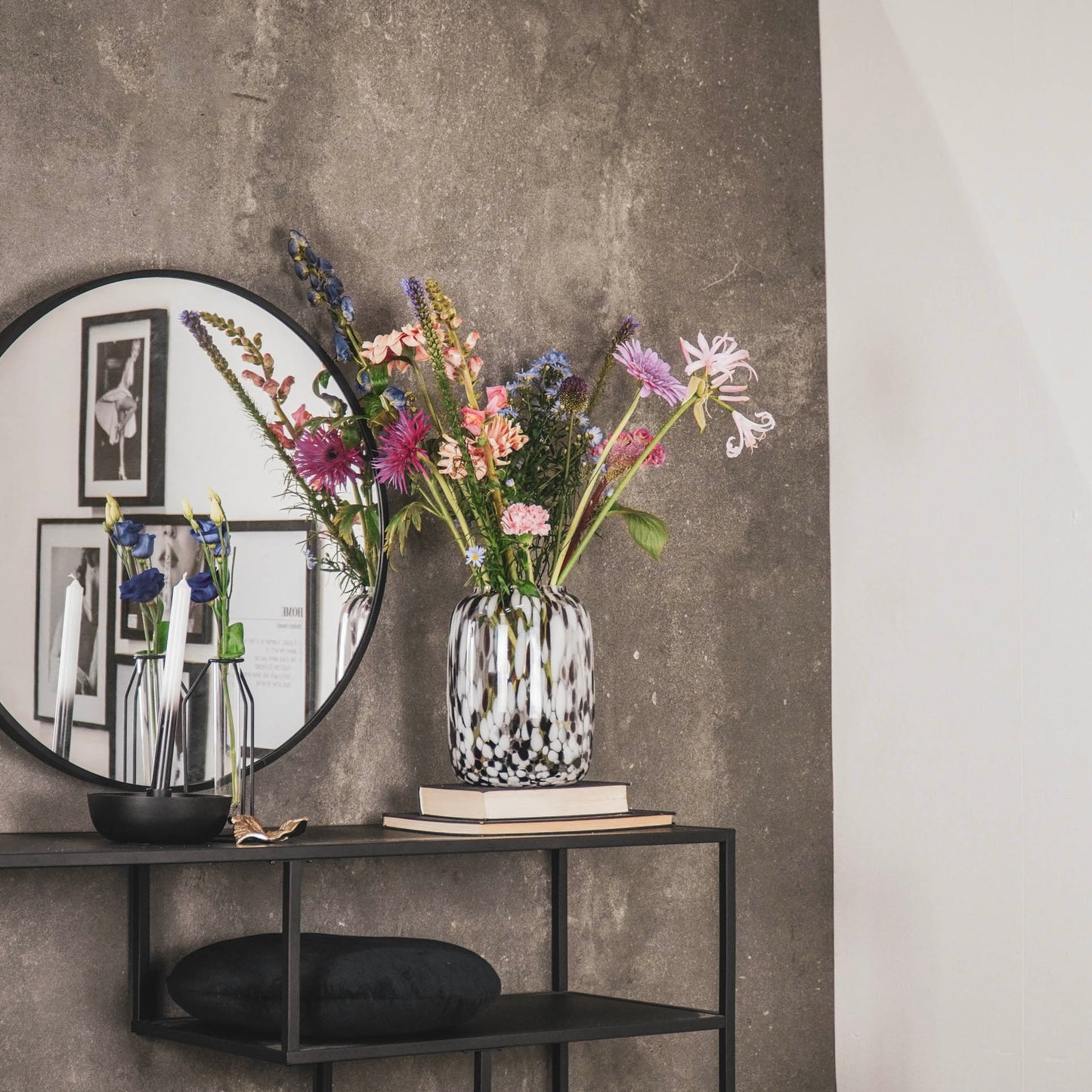 Vaas - Stippen - Glas - Helder/Bruin - 18x25cm Housevitamin