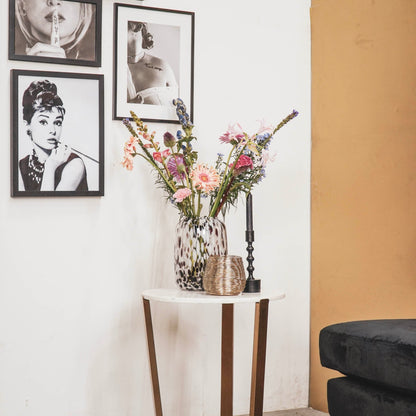 Vaas - Stippen - Glas - Helder/Bruin - 18x25cm Housevitamin