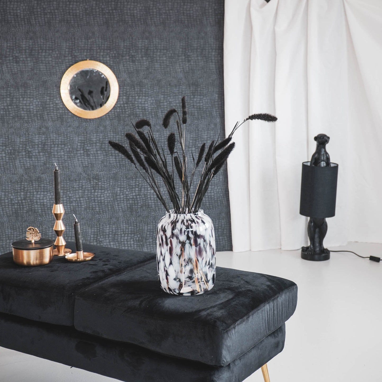 Vaas - Stippen - Glas - Helder/Bruin - 18x25cm Housevitamin