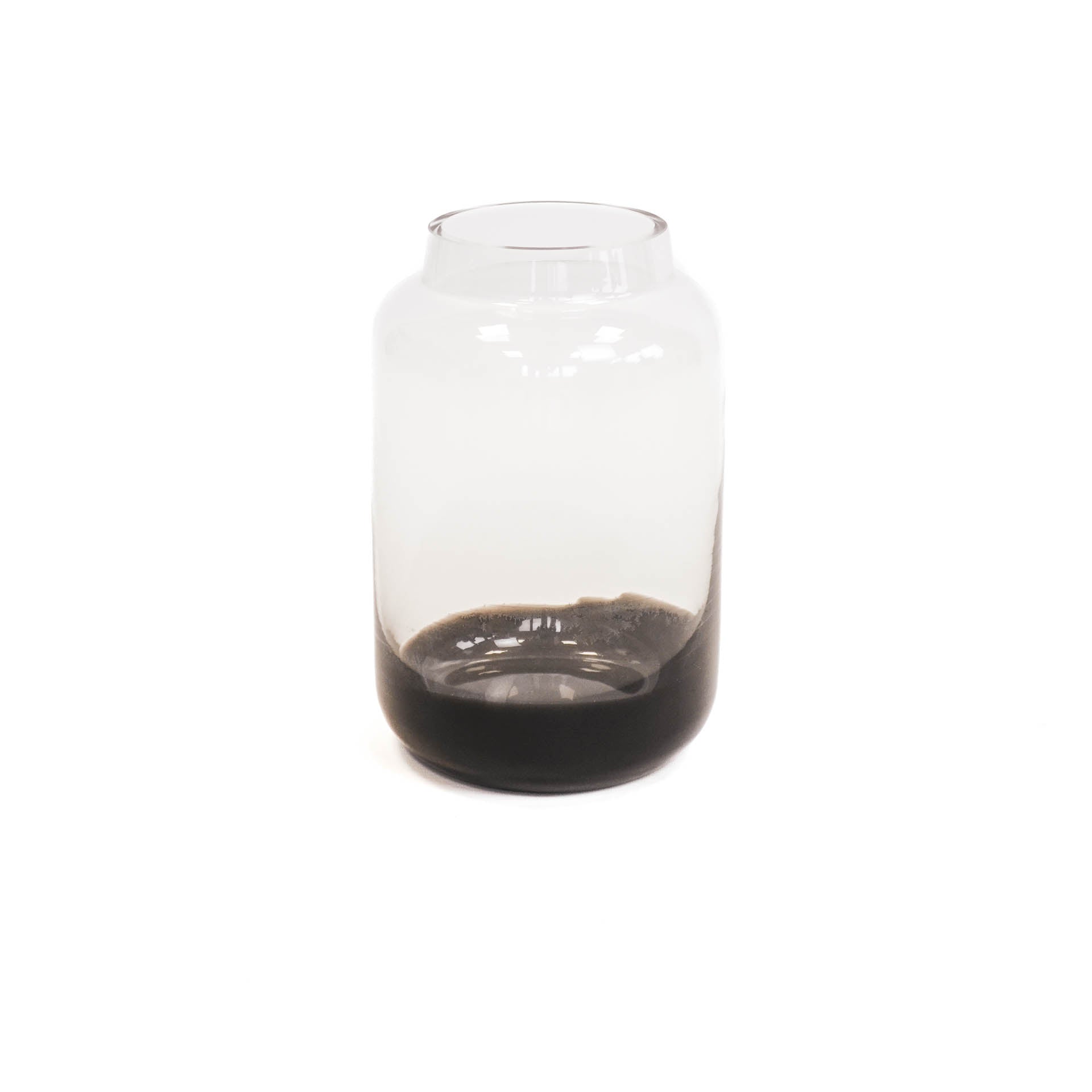 Housevitamin Vaas - Glas - Dipdye - Transparant/Bruin - 17x26cm - Home & Garden > Decor > Vases
