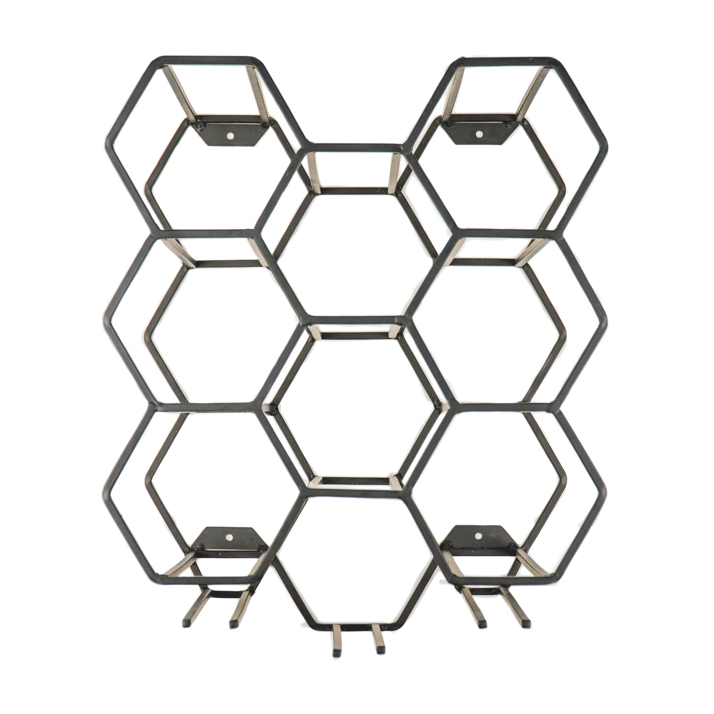 Housevitamin Wijnrek - Metaal - Zwart - 11 flessen - 27x19.5x32.5cm - Furniture > Cabinets & Storage > Wine Racks