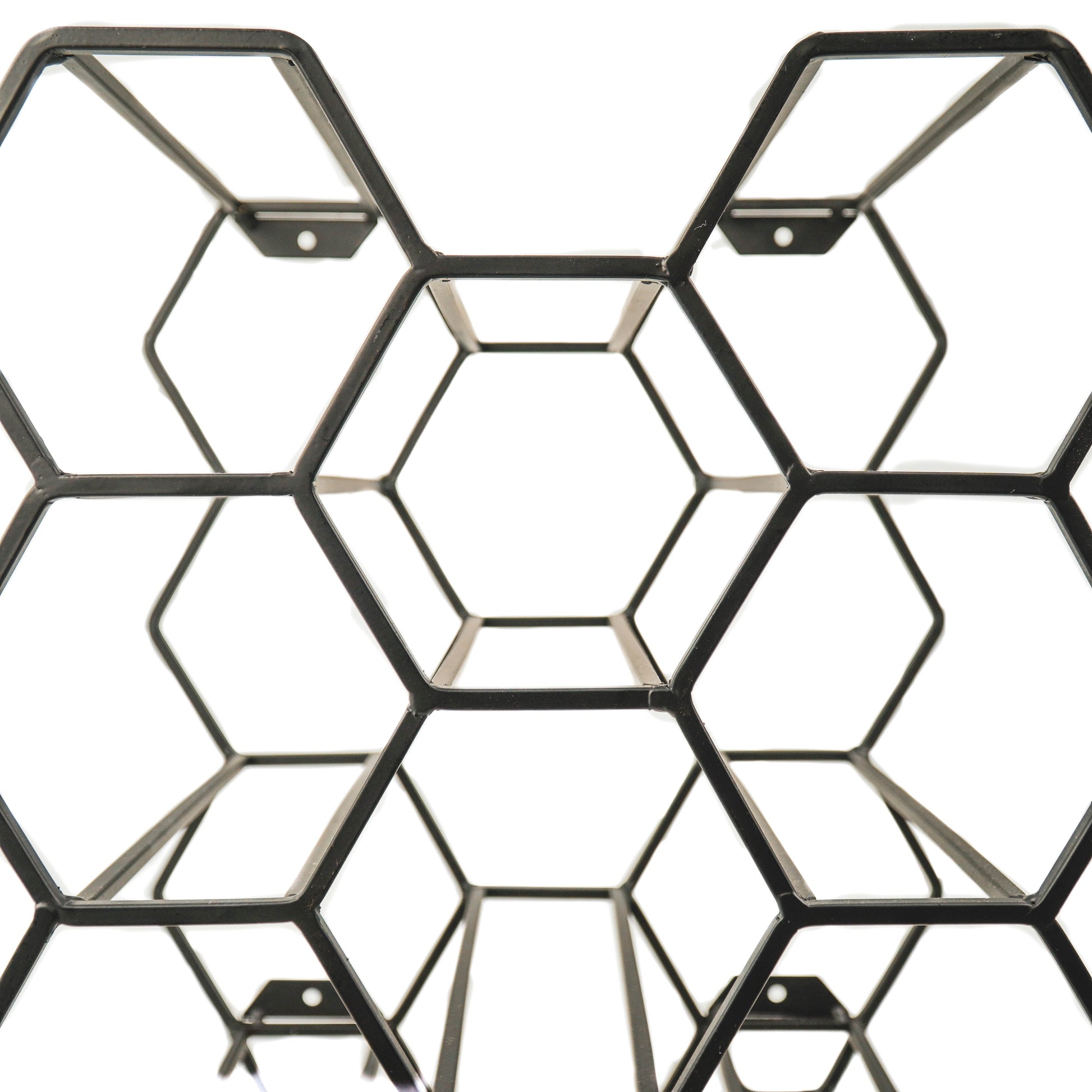 Housevitamin Wijnrek - Metaal - Zwart - 11 flessen - 27x19.5x32.5cm - Furniture > Cabinets & Storage > Wine Racks