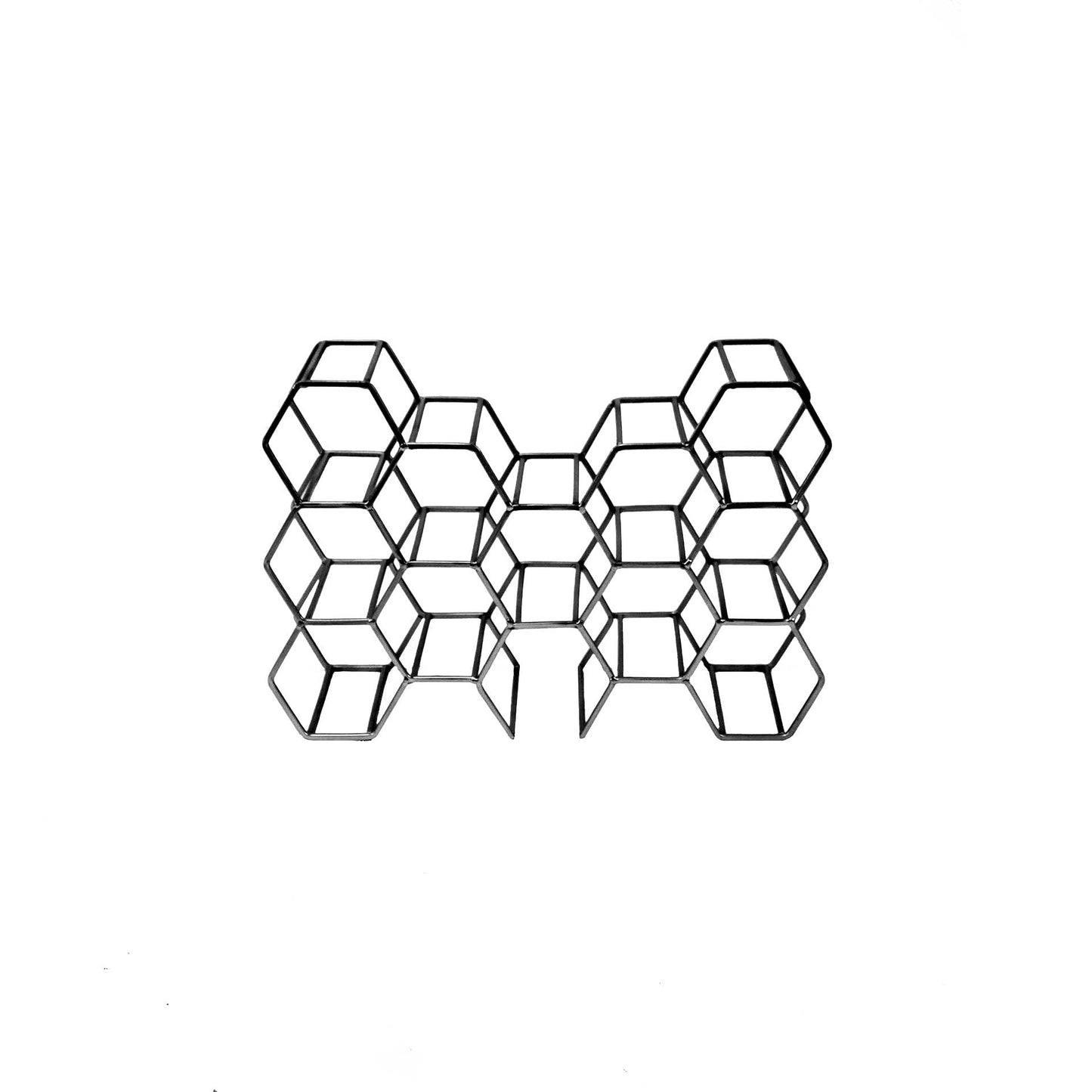 Housevitamin Wijnrek - Metaal - Zwart - 11 flessen - 44,5x15,5x29cm - Furniture > Cabinets & Storage > Wine Racks