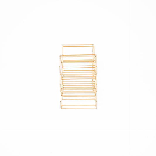 Housevitamin Wijnrek - Metaal - Goud - 11 flessen - 44,5x15,5x29cm - Furniture > Cabinets & Storage > Wine Racks