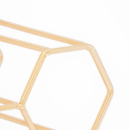 Housevitamin Wijnrek - Metaal - Goud - 11 flessen - 44,5x15,5x29cm - Furniture > Cabinets & Storage > Wine Racks