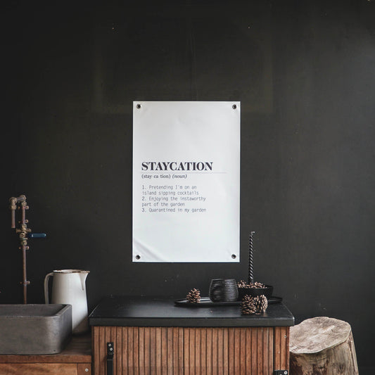 Housevitamin Tuinposter - PVC - Blijf-vakantie - 40x60 cm -