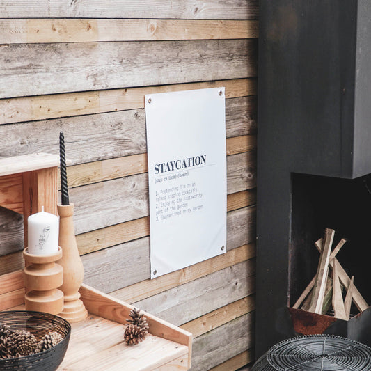 Housevitamin Tuinposter - PVC - Blijf-vakantie - 40x60 cm -