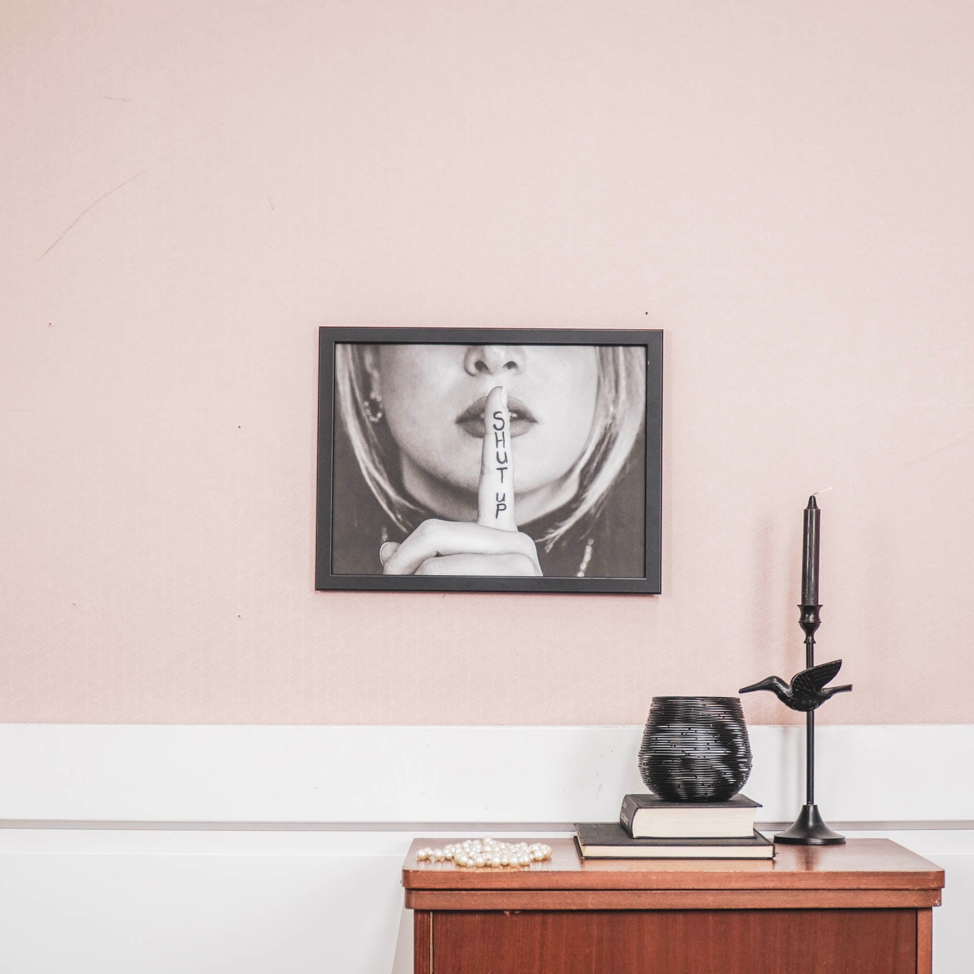 Housevitamin Poster - Papier - Shut UP - Wit - A3 - Home & Garden > Decor