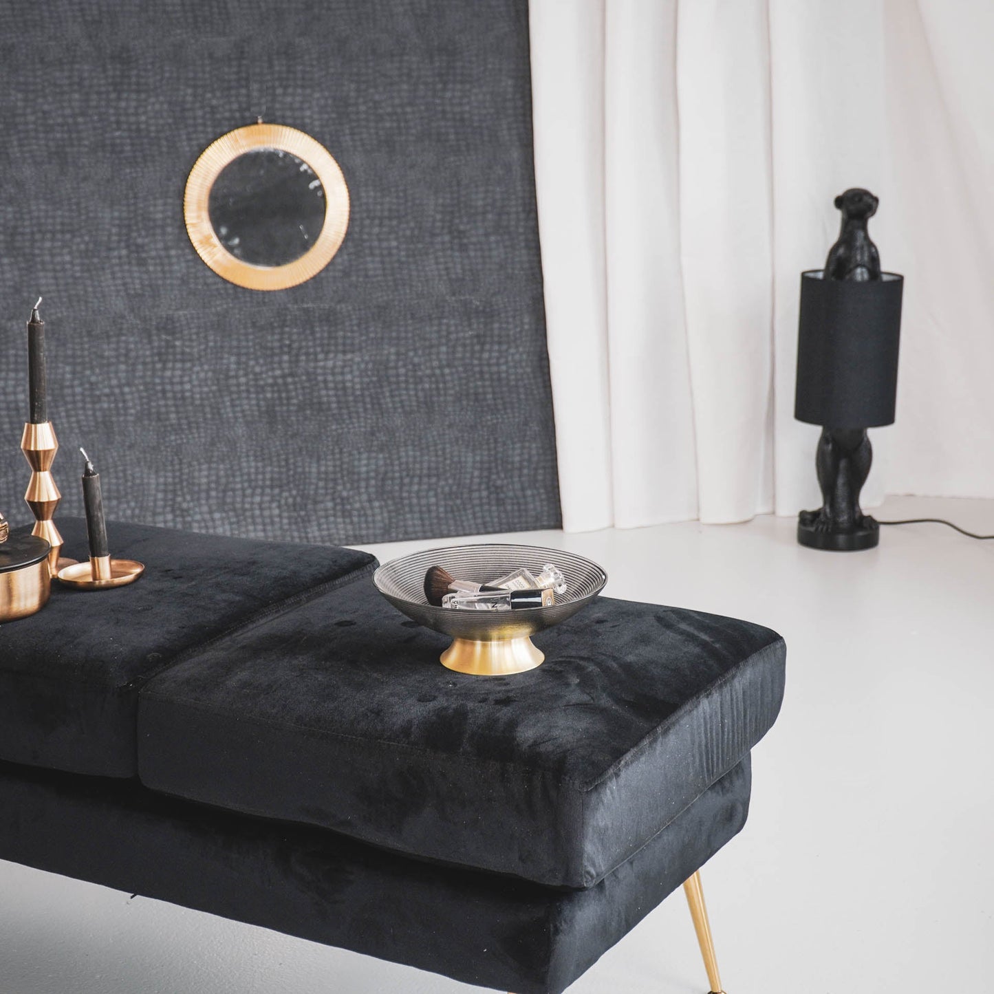 Housevitamin Schaal op voet - Glas - Smokey - 24,5x24,5x8,5cm - Home & Garden > Decor