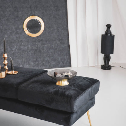 Housevitamin Schaal op voet - Glas - Smokey - 24,5x24,5x8,5cm - Home & Garden > Decor