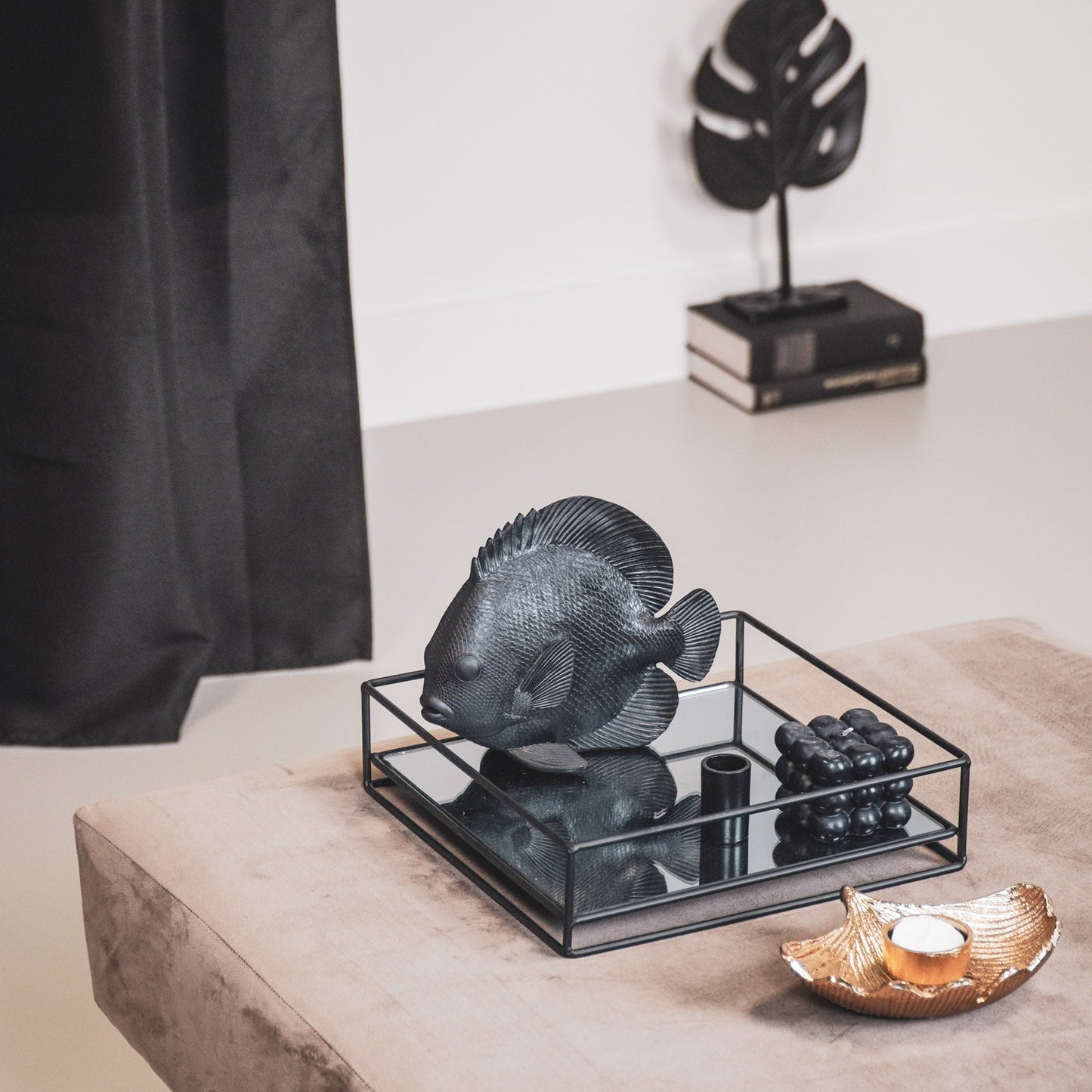 Housevitamin Ornament - Platvis - Polyresin - Zwart - 19,5x10,5x16cm - Home & Garden > Decor