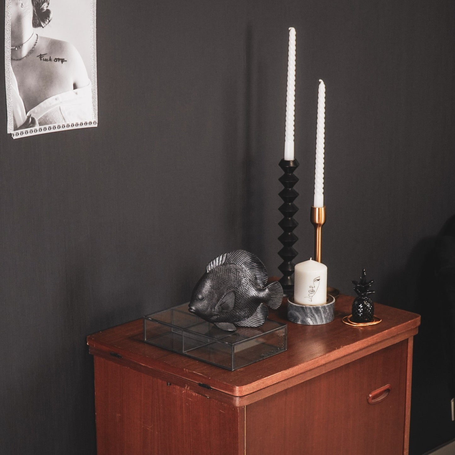 Housevitamin Ornament - Platvis - Polyresin - Zwart - 19,5x10,5x16cm - Home & Garden > Decor