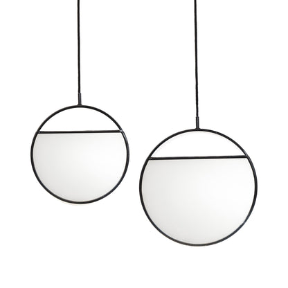 Housevitamin Spiegel - Ronde Wandspiegels - Metaal - Zwart-S2- 25x90&30x100 - Home & Garden > Decor > Mirrors