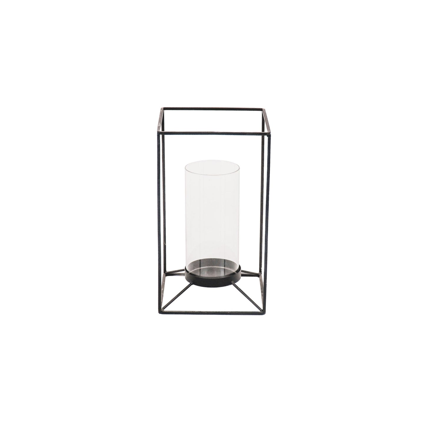 Housevitamin Lantaarn - Metaal/Glas - Zwart - 14,5x14,5x25cm - Home & Garden > Decor > Home Fragrances > Candles