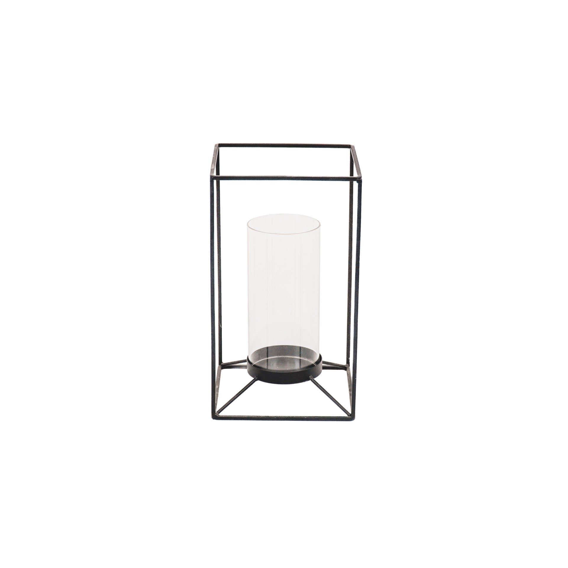 Housevitamin Lantaarn - Metaal/Glas - Zwart - 14,5x14,5x25cm - Home & Garden > Decor > Home Fragrances > Candles