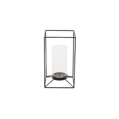 Housevitamin Lantaarn - Metaal/Glas - Zwart - 14,5x14,5x25cm - Home & Garden > Decor > Home Fragrances > Candles