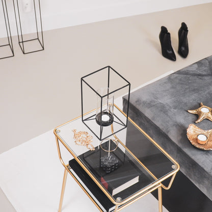 Housevitamin Lantaarn - Metaal/Glas - Zwart - 14,5x14,5x25cm - Home & Garden > Decor > Home Fragrances > Candles