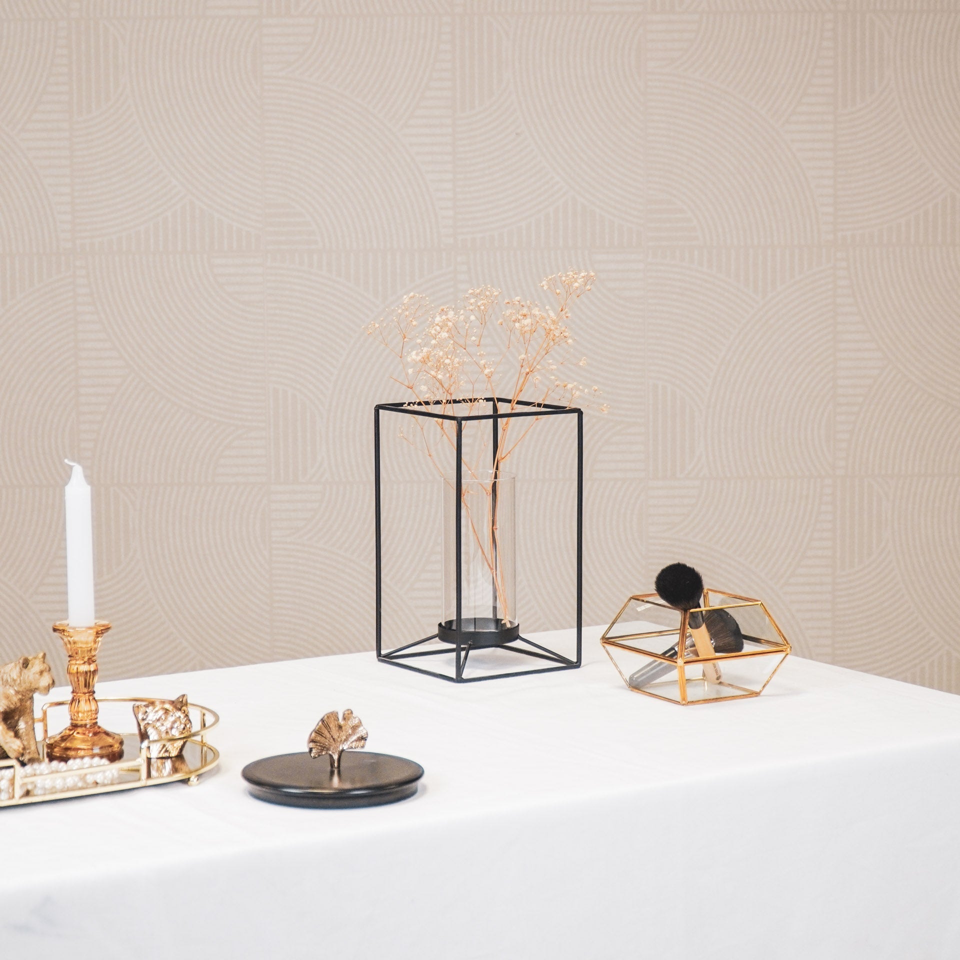 Housevitamin Lantaarn - Metaal/Glas - Zwart - 14,5x14,5x25cm - Home & Garden > Decor > Home Fragrances > Candles