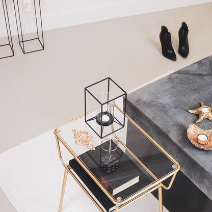 Housevitamin Lantaarn - Metaal/Glas - Zwart - 12,5x12,5x20cm - Home & Garden > Decor > Home Fragrances > Candles